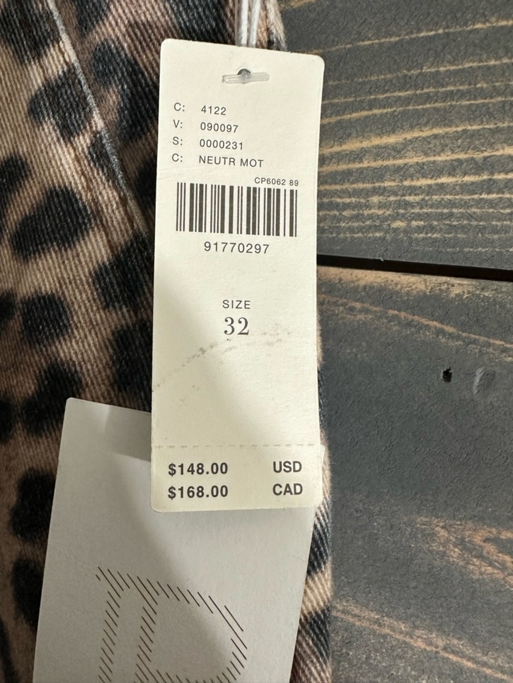 Pilcro Leopard Print wide leg pants  - Brown and Black - Picture 4 of 7